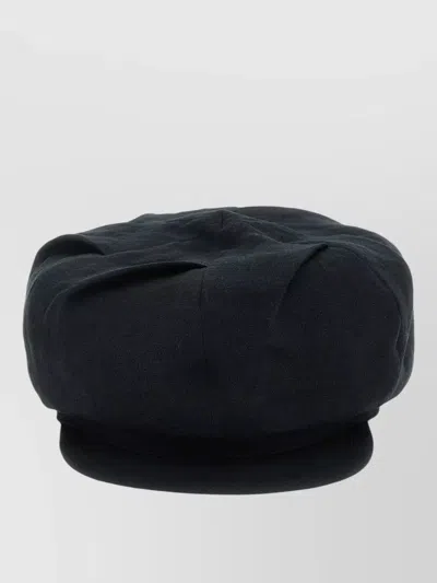 Yohji Yamamoto Soft Fabric Flat Crown Casual Cap In Black