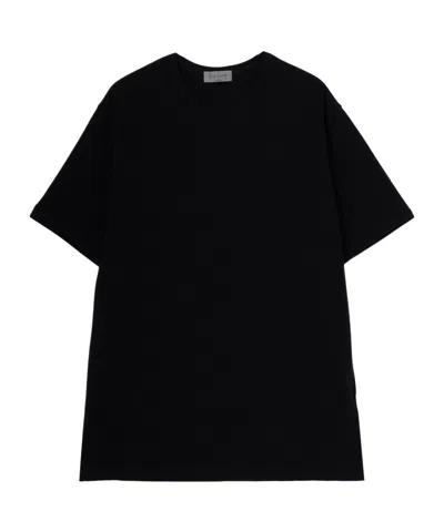 Yohji Yamamoto Soft Single Jersey Round Neck Ss Tee In Black