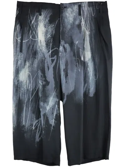 Yohji Yamamoto Spray-painted Trousers In Black