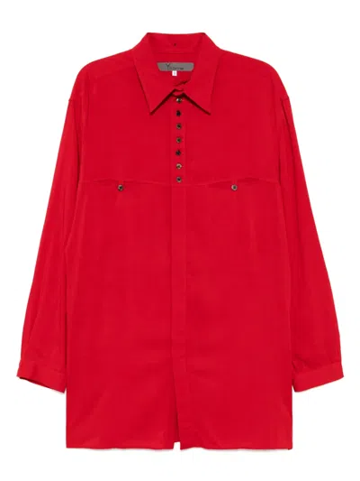 Yohji Yamamoto Spread-collar Shirt In Red