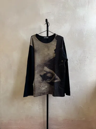 Pre-owned Yohji Yamamoto Ss19 Oversized Pour Homme Knit Wool Sweater Crewneck In Black