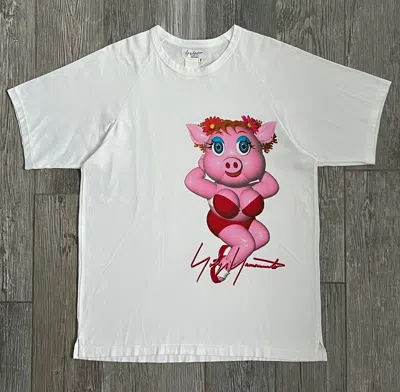 Pre-owned Yohji Yamamoto Ss2002  Pour Homme White Busty Pig Runway Tee