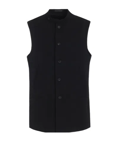 Yohji Yamamoto Stand-neck Vest In Black