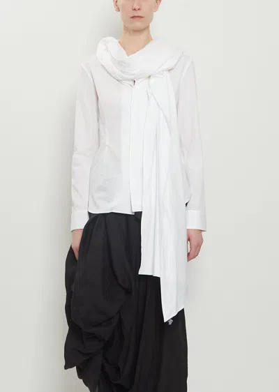 Yohji Yamamoto Stole Detail Cotton Blouse In Multi