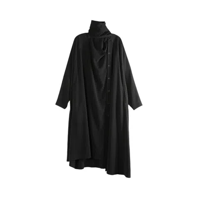 Pre-owned Yohji Yamamoto Stole Detail Draped Dress 'black' | Women's Size 2