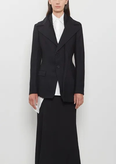Yohji Yamamoto Stole Detail Single Jacket In Black