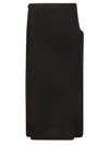 Yohji Yamamoto Straight Silhouette Black Midi Skirt In Black