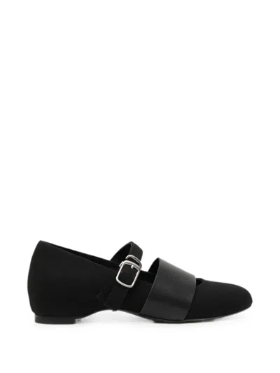 Yohji Yamamoto Strap Ballet Flats In Black