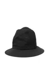 Yohji Yamamoto Fedora Wrinkled Wool Gabardine Hat In Black
