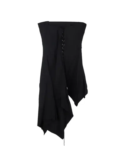 Pre-owned Yohji Yamamoto Strapless Asymmetric Corset In Black