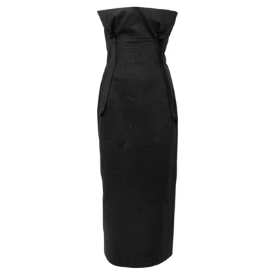 Pre-owned Yohji Yamamoto Strapless Dress - '90s In Black