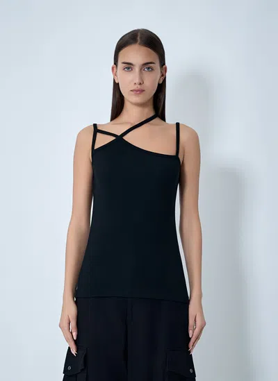 Yohji Yamamoto String Detail Camisole In Black