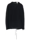 Yohji Yamamoto String-detail Round-neck Wool Top In Black