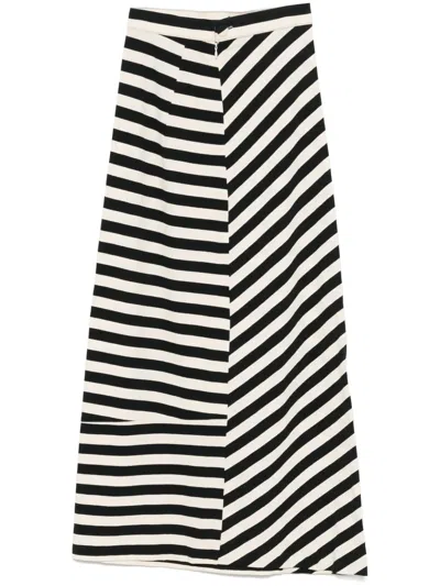 Yohji Yamamoto Gestreifter Maxirock In Nude
