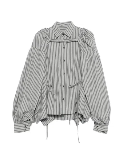 Yohji Yamamoto Striped Shirt In Gray