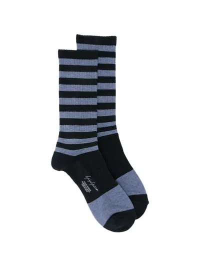 Yohji Yamamoto Striped Socks In Blue
