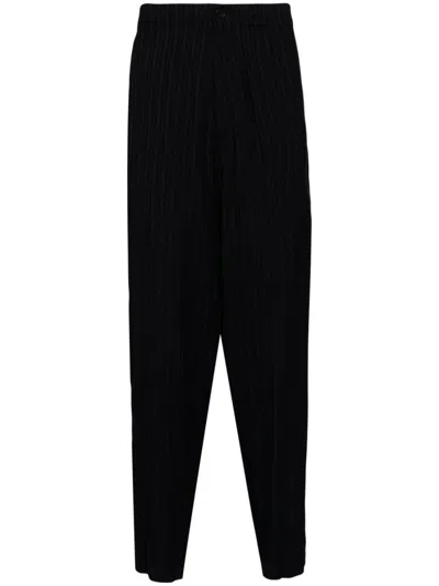 Yohji Yamamoto Tailored Denim Trousers With Pleats And Pockets In Black