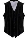 Yohji Yamamoto Striped Waistcoat In Black