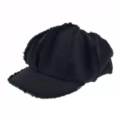 Pre-owned Yohji Yamamoto Stylish Black Cap With Frayed Edges-dmc