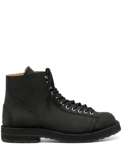 Yohji Yamamoto Suede Lace-up Boots In Black
