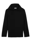 Yohji Yamamoto Super 120 Hooded Long-sleeve T-shirt In Black