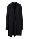Yohji Yamamoto Jersey Duster Coat With Shawl Collar And Snap Button Closure In Black