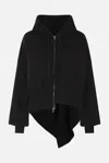 Yohji Yamamoto High-low Hem Oversized Hooide In Black