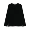 Yohji Yamamoto Folded-collar Long-sleeve Sweater In Black