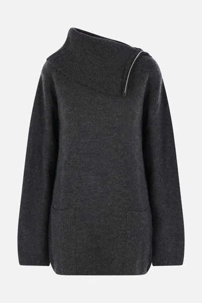 Yohji Yamamoto Zip-detail Sweater In Gray