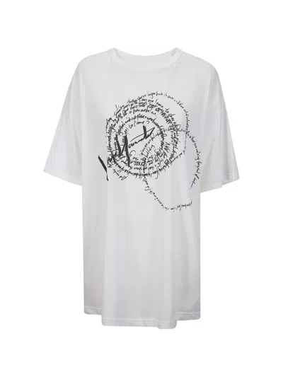 Yohji Yamamoto Swirl-print Oversized T-shirt In White