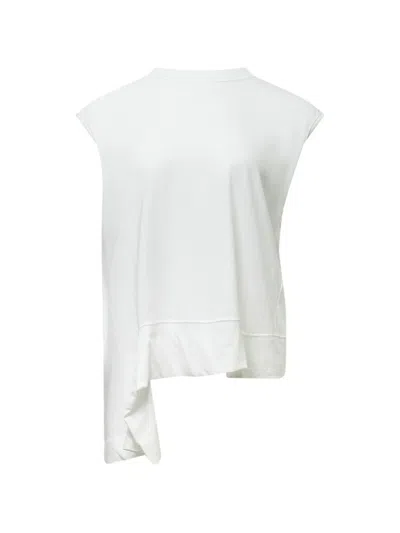 Yohji Yamamoto Symmetric Sleeveless T-shirt In White