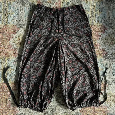 Pre-owned Yohji Yamamoto S'yte Ss23 Indian Block Printed Paisley Hakama Balloon Pants In Multi