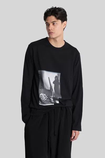 Yohji Yamamoto Graphic-print Long-sleeve T-shirt In Black