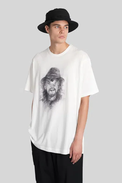 YOHJI YAMAMOTO T-SHIRT IN WHITE COTTON