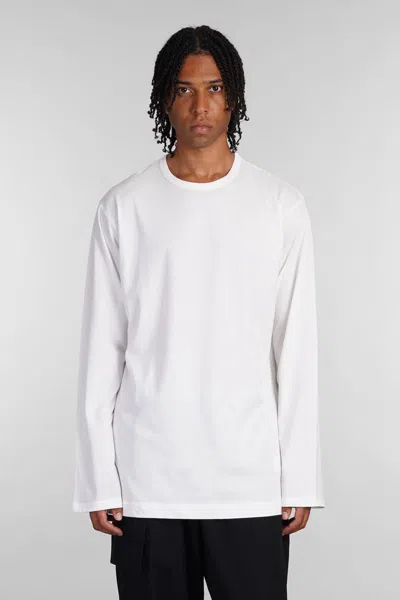 Yohji Yamamoto White Crewneck Long Sleeve T-shirt In 1 Off White