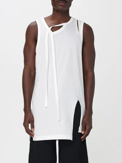 Yohji Yamamoto Canottiera Con Scollo A V Binder In White