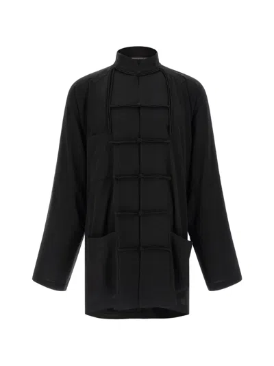 Yohji Yamamoto Ta Tuxedo China Blazer High-neck Jacket In Black
