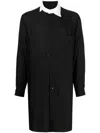 Yohji Yamamoto Langes Hemd Mit Tab-kragen In Black