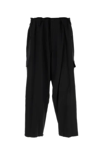 Yohji Yamamoto Pantalone In Lana Nera Uomo In Black