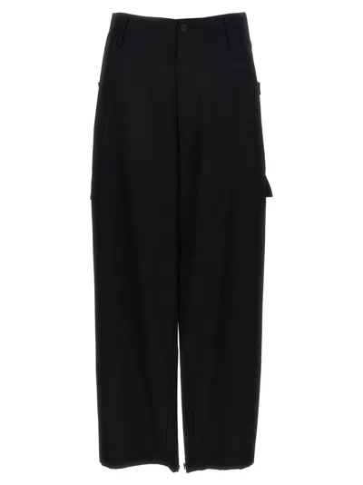 Yohji Yamamoto Wide Tab P Trousers In Black