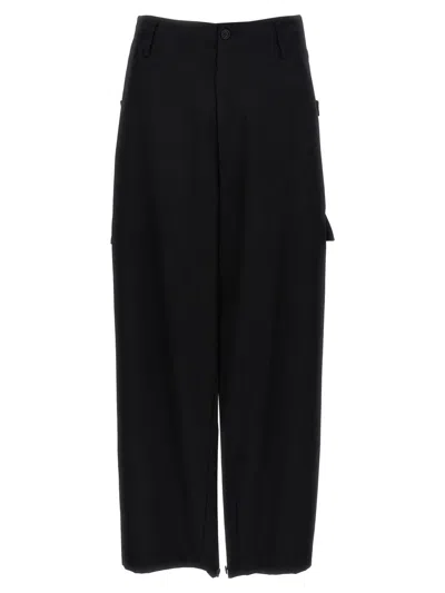 Yohji Yamamoto Wide Tab P Trousers In Black
