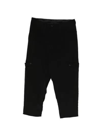 Yohji Yamamoto Tab-detail Padded Cargo Pants In Black