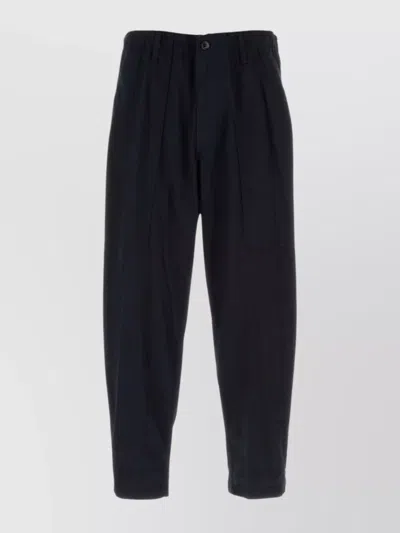 YOHJI YAMAMOTO TAILORED DENIM TROUSERS WITH PLEATS AND POCKETS