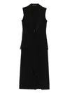 Yohji Yamamoto Tailored Midi Dress In Black