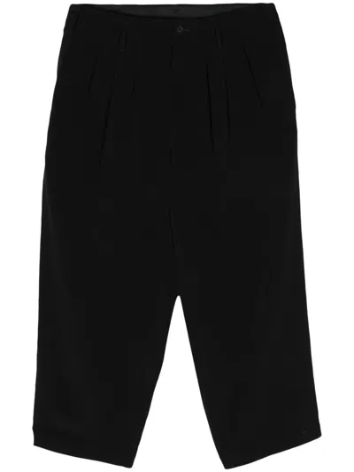 Yohji Yamamoto Tailored Tapered Trousers In Black