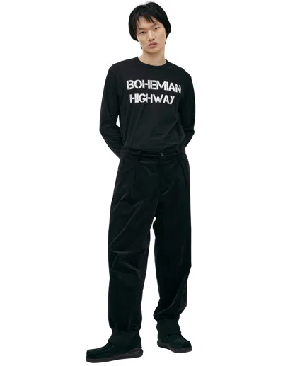 Yohji Yamamoto Tapered Corduroy Trousers In Black