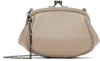 Yohji Yamamoto Taupe Double Clasp Pouch In 2 Greige