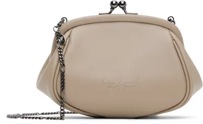 Yohji Yamamoto Taupe Double Clasp Pouch In 2 Greige