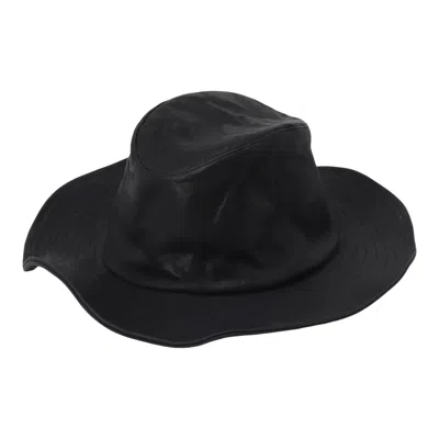 Yohji Yamamoto Ten Gallon Hat Calf Leather In Black