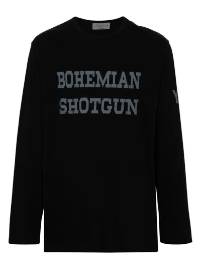 Yohji Yamamoto Text-print T-shirt In Black